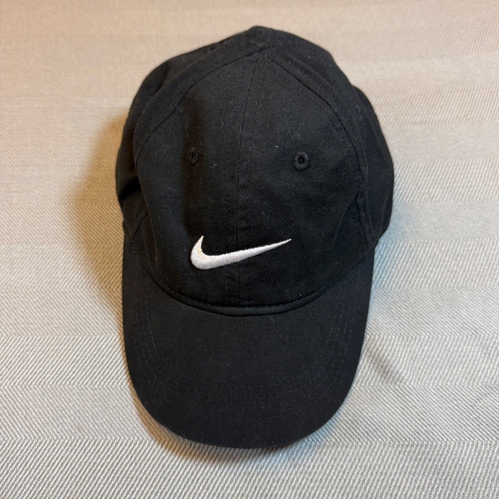 Nike Toddler Club Cap Black White Swoosh Adjustable Hat 2T-4T 2319-023